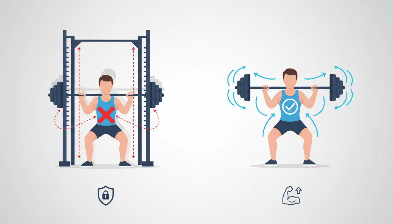 Illustration showing is the smith machine good for beginners concept