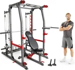 Marcy Smith Machine Home Gym System SM-4903, All-in-One Strength Training Cage with Weight Bench, Pulley, Squat Rack & Workout Station