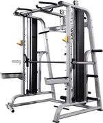 French Fitness MSC20 Counter Balanced Multi Smith Cable Machine – All-in-One Home Gym with Smith Machine, Squat Rack, Pull-Up Bar, Weight Plate Storage, & High/Low Pulley System