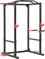 Soozier Adjustable Power Tower Dip Station Pull Up Bar Squat Rack Power Cage At Home Workout Equipment, Upper Body Strength Training Equipment