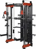 French Fitness FSR80 Multi Functional Trainer Smith & Rack System - All-in-One Machine for Home & Commercial Gyms with Dual Pulley, Weight Stacks, LAT Pulldown, Smith Machine & Accessories