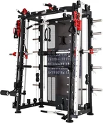 Altas Strength Home Gym Equipment Smith Machine with Pulley System Gym Squat Rack Pull Up Bar Upper Body Strength Training Leg Developer Light Commercial Fitness Equipment Included Accessories 3000Y