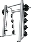 French Fitness FFS Silver Elite Smith Machine - 11 Gauge Steel, 630 lb Capacity, Counterbalanced Olympic Bar, 8 Weight Horns
