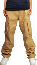 Multi-Pocket Cargo Pants for Men Mid Waist Outdoor Military Army Cotton Pants Loose Slacks Hiking Camo Pants