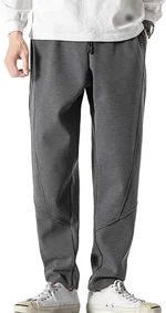 JEsilunmaMY Mens Fleece Sweatpants Elastic Waist Loose Lounge Pants with Pockets Warm Winter Stretch Athletic Jogger Trousers