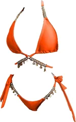 JEsilunmaMY Women Diamond Halter Bikini Sets Sexy Criss Cross Bikini with Crystal Thong Side Tie Triangle Bathing Suit