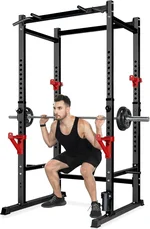Bongkim Power Rack, Rack Cage for Weight Training, Adjustable Squat Stand Rack for Home Gym Equipment, Lifting Cage with 660lb Capacity