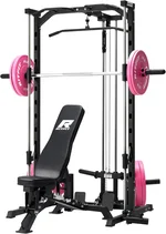 RitFit Smith Machine with 230lbs Pink Bumper Plates Set
