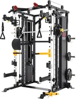 Altas Strength Light Commercial Smith Machine Home Gym with Pulley System Squat Rack Pull-Up Bar Total Body Cage Workout Equipment Tower Weight Lifting Leg Press Strength Training 3087B