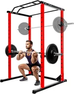 1200 lbs Capacity Power Rack, Multi-Functional Squat Rack, Rated Lifting Cage with Accessories, Power Cage for Weight Training, Red