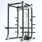 X10 Power Cage with Optional LAT PullDown/Cable Crossover/Smith Machine System, 4000LB Squat Rack for Home & Garage Gym, with Weight Storage Rack and More Training Attachments