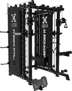 French Fitness FSR100-CB Commercial Cable Smith Rack w/Counterbalance - All-in-One Strength Training Machine, Functional Trainer, Smith Machine, Pull-Up Bar, and More
