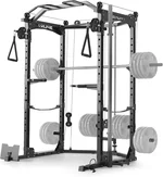 Power Cage, Multi-Functional Power Racks for Home Gym with Cable System, 1600LBS Weight Capacity Fitness Reality Squat Rack for Strength Workout with More Training Attachment,Black