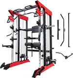 Power Cage SmithMachine, 3600lbs Power Cage with LAT-Pull Down System, Light Commercial Grade Superior Multi-Functional Power Rack Home Gym, Squat Rack for Home Gym Equipment