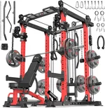 Power Rack Power Cages Multi-Function Squat Rack with Cable Crossover System Selectable More Training Attachment Weight Cage for Garage Home Gym