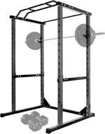 Power Cage, 1200lbs Multi-Function Power Cage with Cable Pulley System & Cable Row, J-Hooks, Pulldown Squat Rack for Bench Press Squat, Weight Plate Storage, Squat Rack