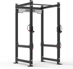 XMark Viper Power Rack, Squat Rack Power Cage with Flip Down Safety, Pull Up Bar for Commercial Gyms or Home, Depth Varies from 30" to 48"