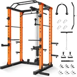 Likein Power Cage, 1600lbs Power Rack with LAT-Pull Down System & Adjustable Cable Pulley System
