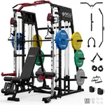 Mikolo M4 & M4 Ultra Smith Machine with Cable Crossover System, Multi-Function Power Cage Squat Rack for Home Gym, Power Rack and Packages (REDPL 230HGPCL)
