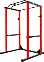 Power Cage 81.5" Tall, Red Squat Rack 1200lbs Capacity, Power Rack with Barbell Racks & Safety Guards, Power Cage Home Gym Rust-Proof & Sturdy