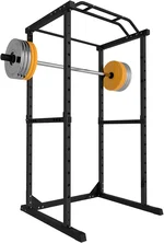 1800 LBS Power Cage Squat Rack, Multi-Functional Squat Rack for Home Gym, Alloy Steel Power Cage with Pull-up Bar J-Hooks Dip Bars, Ease of Assembly for Home Gym Bench Press Pull Up