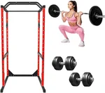 1200LB Power Cage, Multi-Function Weight Cage Strength Training Machine, Squat Rack with LAT Pulldown, Workout Cage with More Attachments, Home Gym Workout Machine with Attachments