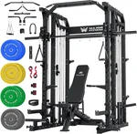 Major Fitness Drone2 Strength Training Smith Machines, All-in-One Home Gym Squat Rack with Pulley Set, Weight Bar, Dual LAT Pull-Down Systems & Cable Crossover Machine for Full-Body Workouts