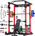 Multi-Functional Power Cage, All-in-One Home Gym Power Rack with Workout Bench, Pull-up Bar, Cable Crossover System for Home Gym Strength Training