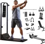 Gym Monster 2 Smart Home Gym & Rowing Bench & Adjustable Weight Bench & Smart PowerGrip Handles & Skiing Handles Bundle