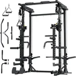 Major Fitness Drone3 Power Cage, with Lever Arms, Multi-Function Power Rack for Home Gym, Squat Rack with Pull-up Bar, Cable Crossover System,J-Hooks,Heavy-Duty Steel Construction