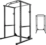 Power Cage,1200LBS Multi-Function Power Rack,14-Hole Adjustable Height,with Safety Arms and J-Hooks, for Garage Gym Home Fitness Training