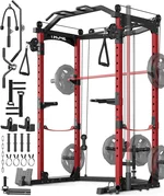 Power Cage, Multi-Functional Power Racks for Home Gym with Cable Crossover System, 1600LBS Weight Capacity Fitness Squat Rack for Strength Workout with More Training Attachment