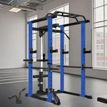 IFAST Power Cage with Lat Pulldown, 1000lbs Capacity Home Gym Power Rack, Squat Rack with Pull-Up Bar & Dip Bars, Adjustable 12-Position Safety Bars, High/Low Pulley System for Full-Body Workout (Blue)