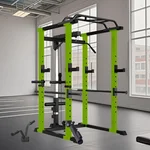 IFAST Power Cage with Lat Pulldown & Dip Bars, 1000 lbs Capacity Home Gym Power Rack, 56.3" x 43.3" x 86.6" Squat Rack with High/Low Pulley System, Adjustable Safety Bars, for Strength Training (Green