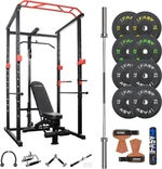 160lb Home Gym Sets Multi-Functional Power Cage,Home Adjustable Pullup Squat Rack 1000Lbs Capacity Comprehensive Fitness Barbell Rack