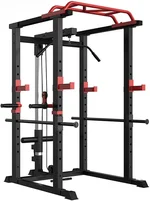 Power Cage Squat Rack Stands Gym Equipment 1000-Pound Capacity Exercise Pull-up Down