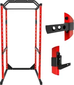 82*46*45 Home Gym Power Cage Bench Press Bar with 4 Racks, 14 FT² Squat Rack with Spotter Arms Suitable Size, 1500LBS Thickened Steel Pipe Gym Home Exercise