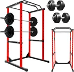 Power Cage,1800lbs Multi-Function Squat Rack with Adjustable Cable Crossover System,Squat Rack with More Training Accessories, Power Cage for Home Gym