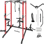 Penau Power Cage Multi-Function Power Rack with Adjustable Cable Crossover System 75.26 x 53.66 x 80.41 Inches Black