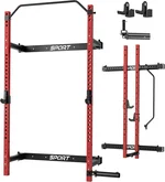 Garvee Folding Squat Rack for Home Gym, 2.36" x 2.36" Wall Mounted Foldable Squat Rack with Pull Up Bar, J Hooks and Landmine Attachments, 1000 LBS Capacity Space Saving Weight Power Cage