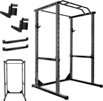 44.3'' x 45.6'' x 81.5'' Home Gym Power Cage, 1200 LBS Multifunctional Weightlifting Cage, Squat Stand with More Training Accessories, Suitable for Home Gyms (14 sq. ft. Footprint)